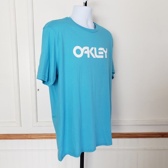 Oakley Mens Shirt XL Mark II Blue Graphic Print Tee Regular Fit Short Sleeve NEW - Picture 2 of 9